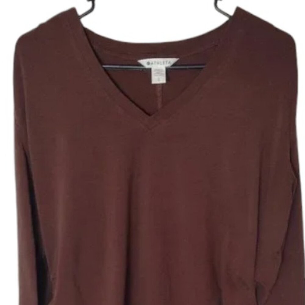 Athleta Outbound Top Women's Long Sleeve Active Fashion Shirt Brown Size Large - Picture 5 of 9